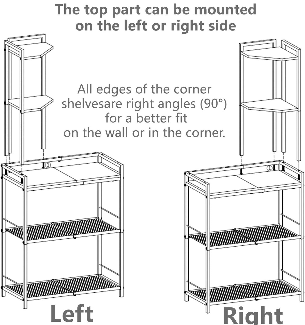 Étagère d’angle - Organiseur pour salle de bain et cuisine