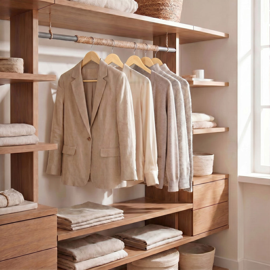 Lot de 20 cintres en bois massif, cintres pour manteaux robustes en bois véritable avec rainures d'épaule pour une tenue antidérapante des vêtements et crochet pivotant argenté antirouille, idéal pour costumes, chemises, manteaux, blazers, robes, placard