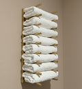 Porte-serviette en Bois avec fixation sans perçage - Rangement Pratique et Élégant