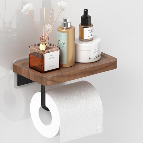 Porte Papier Toilette Mural 20cm en Bois Massif