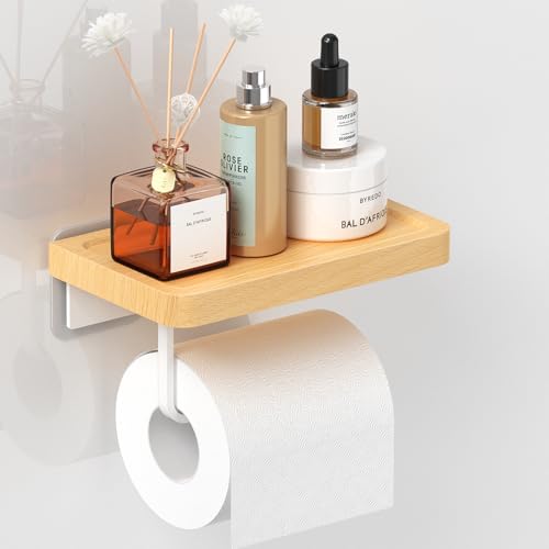 Porte Papier Toilette Mural 20cm en Bois Massif