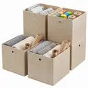 Cubes de rangement en tissu kaki clair – Lot de 6 boîtes pliables avec poignées, 30 x 30 x 30 cm, parfaits pour les étagères cubiques – non-tissé, parfaits pour les vêtements et l’organisation des placards