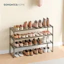 Étagère à chaussures métallique noire 3 niveaux – étroite et empilable, 30 x 92 x 55 cm, contient 16 à 20 paires – organiseur gain de place pour entrée, placard ou salon