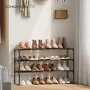 Étagère à chaussures métallique noire 3 niveaux – étroite et empilable, 30 x 92 x 55 cm, contient 16 à 20 paires – organiseur gain de place pour entrée, placard ou salon