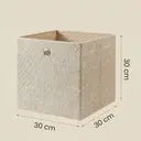 Cubes de rangement en tissu kaki clair – Lot de 6 boîtes pliables avec poignées, 30 x 30 x 30 cm, parfaits pour les étagères cubiques – non-tissé, parfaits pour les vêtements et l’organisation des placards