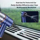 Aspirateur portatif sans fil 2 en 1 pour voiture et maison, aspiration et soufflage, 4500 Pa, rechargeable par USB, autonomie de 18 à 30 minutes.