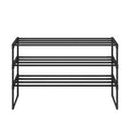 Étagère à chaussures métallique noire 3 niveaux – étroite et empilable, 30 x 92 x 55 cm, contient 16 à 20 paires – organiseur gain de place pour entrée, placard ou salon
