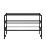 Étagère à chaussures métallique noire 3 niveaux – étroite et empilable, 30 x 92 x 55 cm, contient 16 à 20 paires – organiseur gain de place pour entrée, placard ou salon