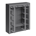 Armoire en tissu avec housse, penderie de rangement, 12 compartiments, cadre en métal pour chambre 45 x 150 x 175 cm 
Gris ou violet