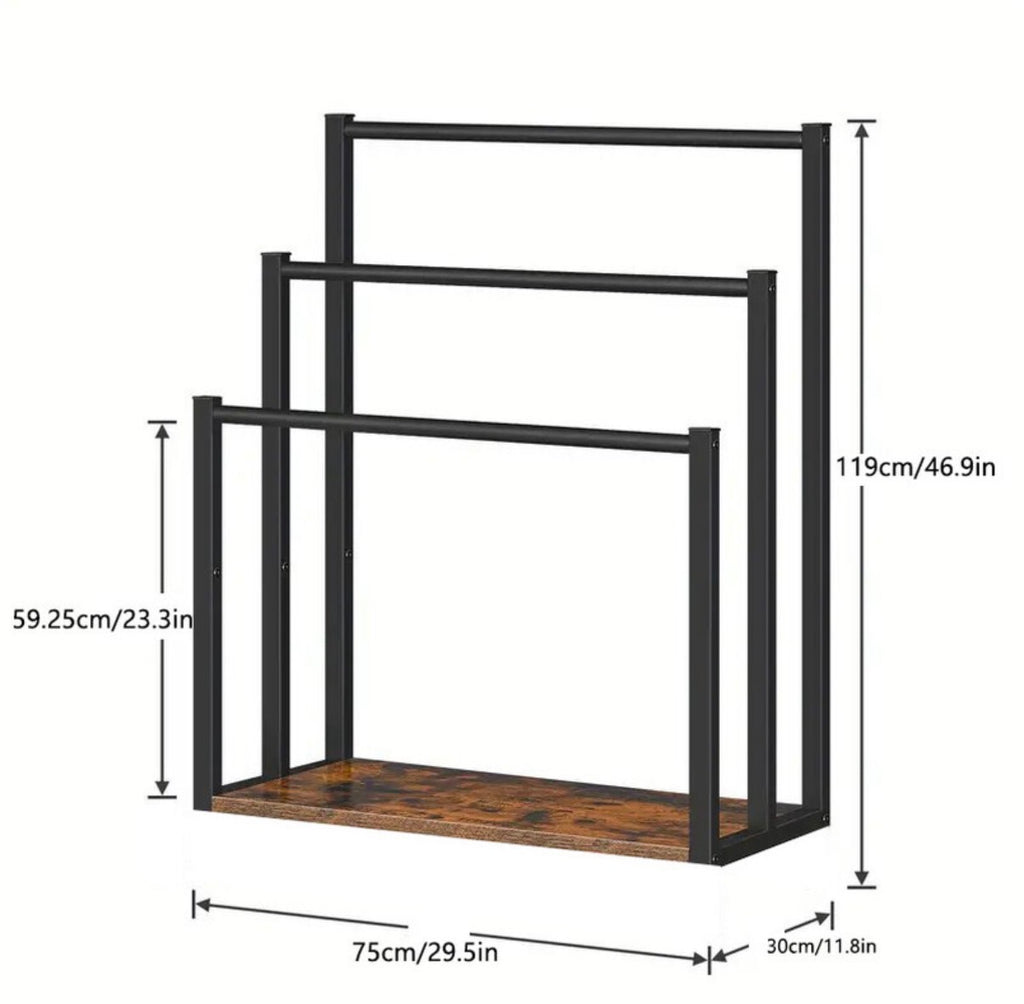 Porte-serviettes sur pied moderne - Metal Noir