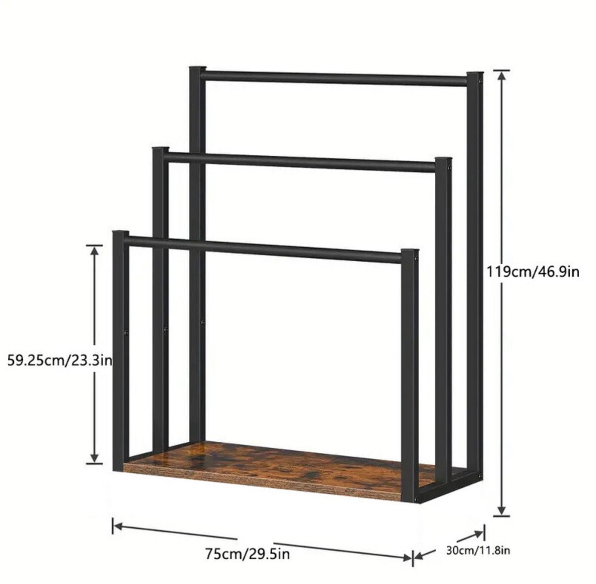 Porte-serviettes sur pied moderne - Metal Noir
