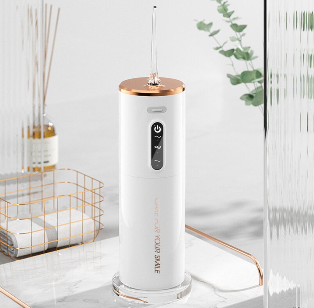 Hydropulseur dentaire électrique, réservoir d'eau 280 ml, batterie 1200 mAh - Blanc