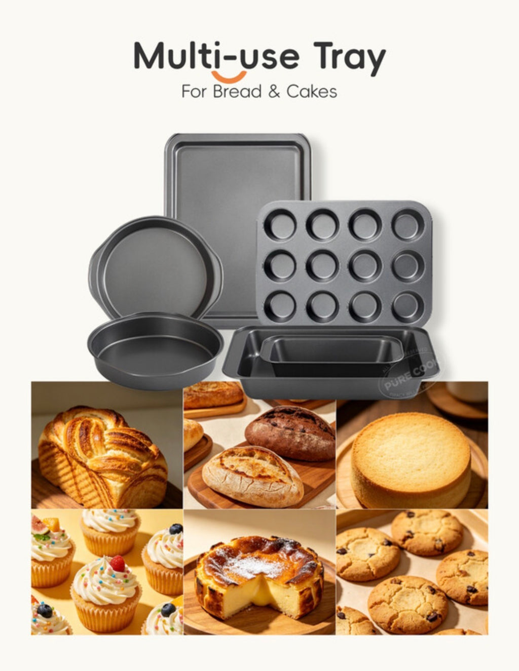 Série de Moules à Gâteau en Acier Carbone
Ensemble de 8 Moules
Carrés Antiadhésifs