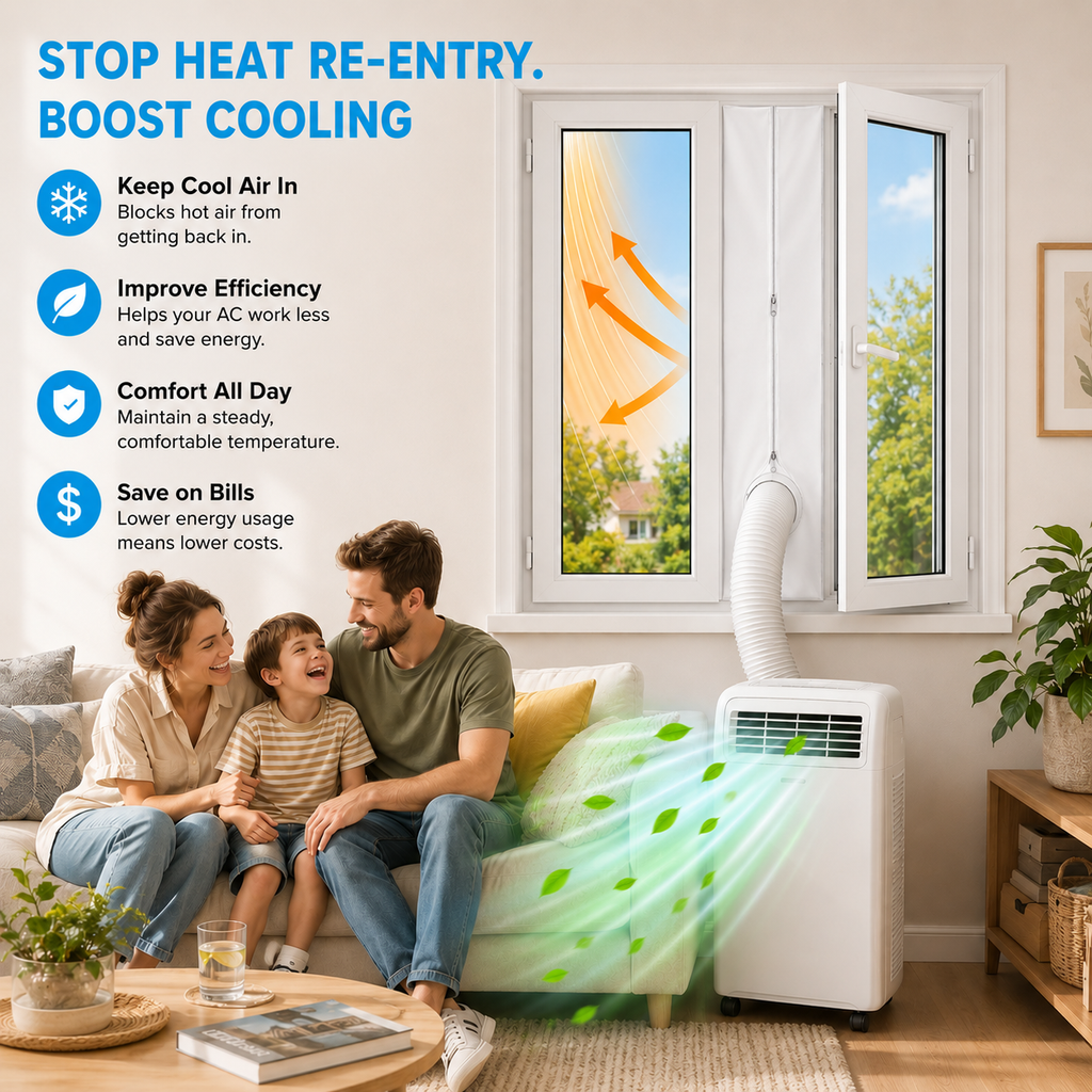 Bande d'étanchéité de fenêtre pour climatiseur portable Joint de fenêtre pour climatiseur mobile, Calfeutrage de fenêtre, Bande de calfeutrage de fenêtre