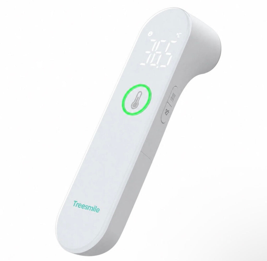 Thermomètre infrarouge LED, Blanc, Double mode front Ecran LED clair, Toute la famille, Lecture instantanée pile incluse