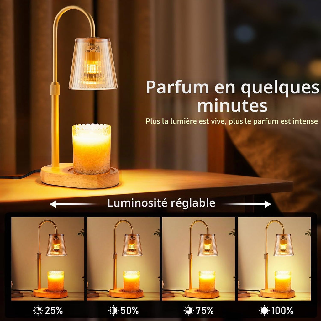 Lampe Chauffe Bougie avec Minuterie Réglable en Hauteur