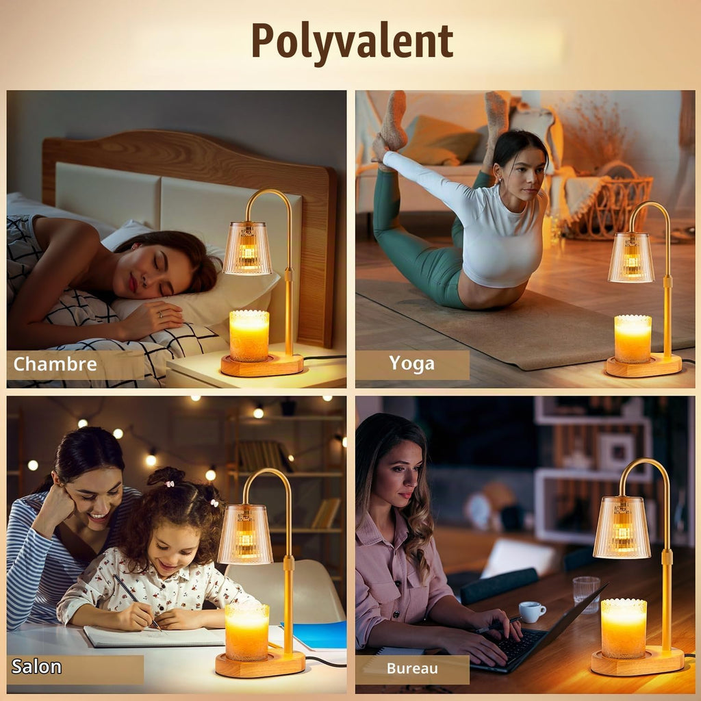 Lampe Chauffe Bougie avec Minuterie Réglable en Hauteur