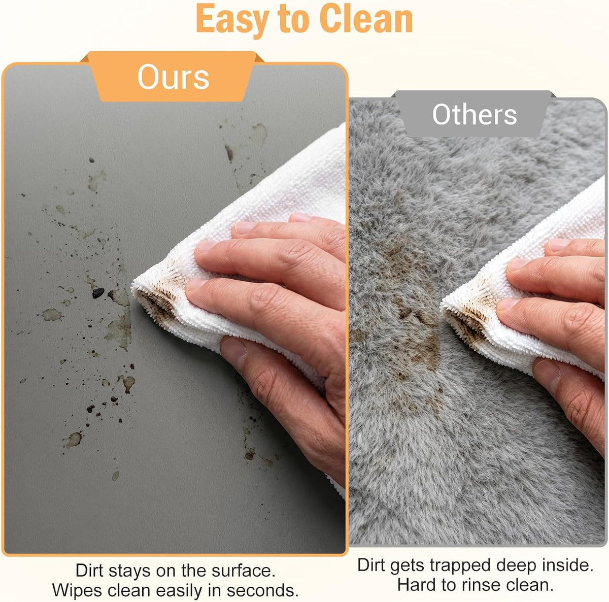 Tapis de Bain Absorbant Séchage Rapide en Caoutchouc Gris 40 x 60 cm