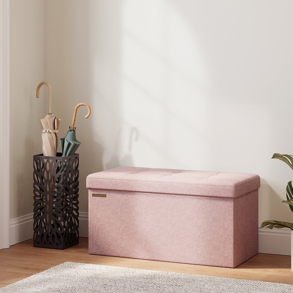 Banc de rangement 38 x 76 x 38 cm Rose ou Vert