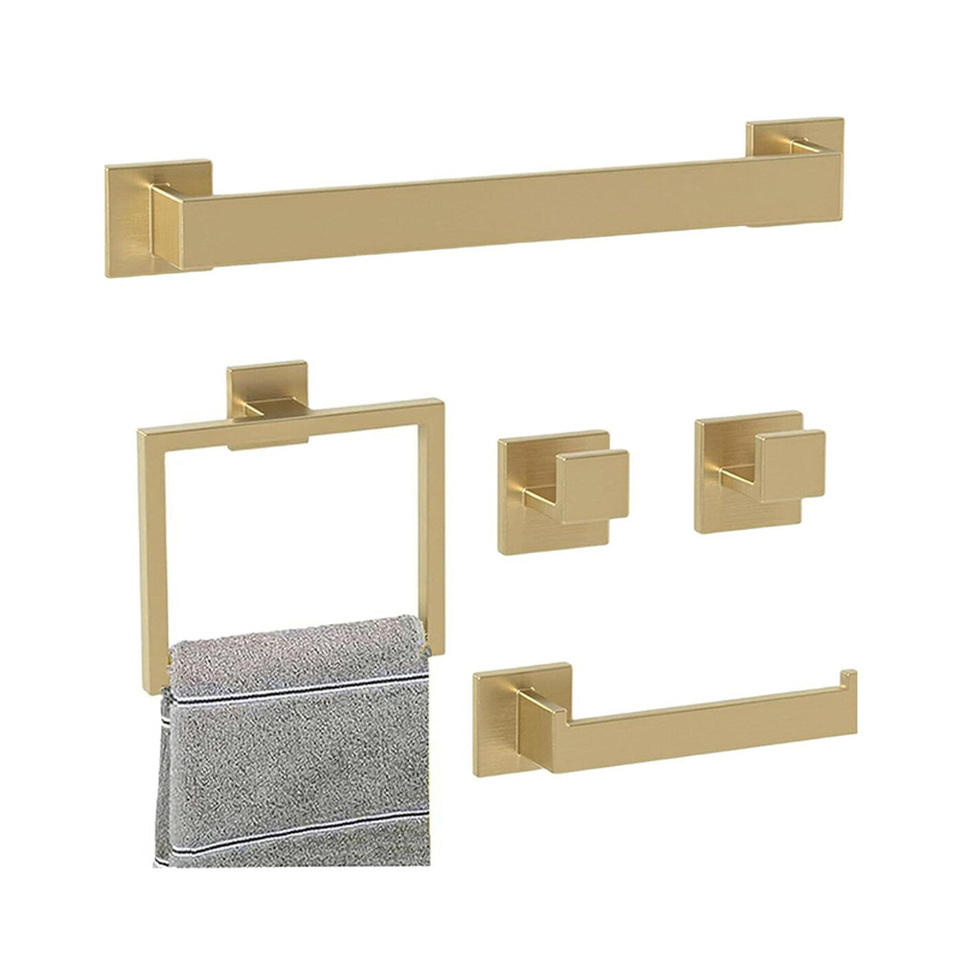 Ensemble de porte-serviettes 5 pièces (or,silver,black)