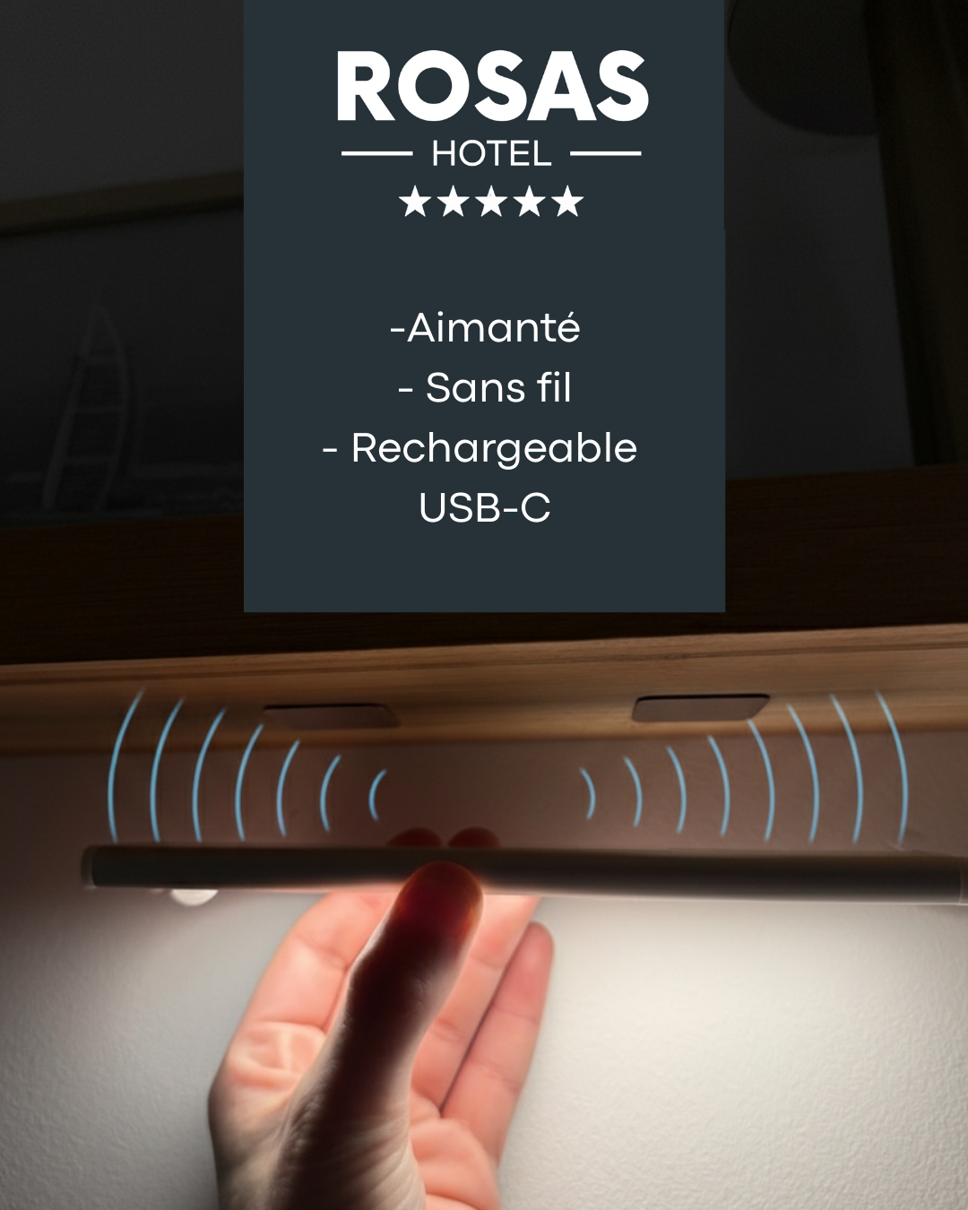 Lampe sans fil Aimanté USB-C sans perçage