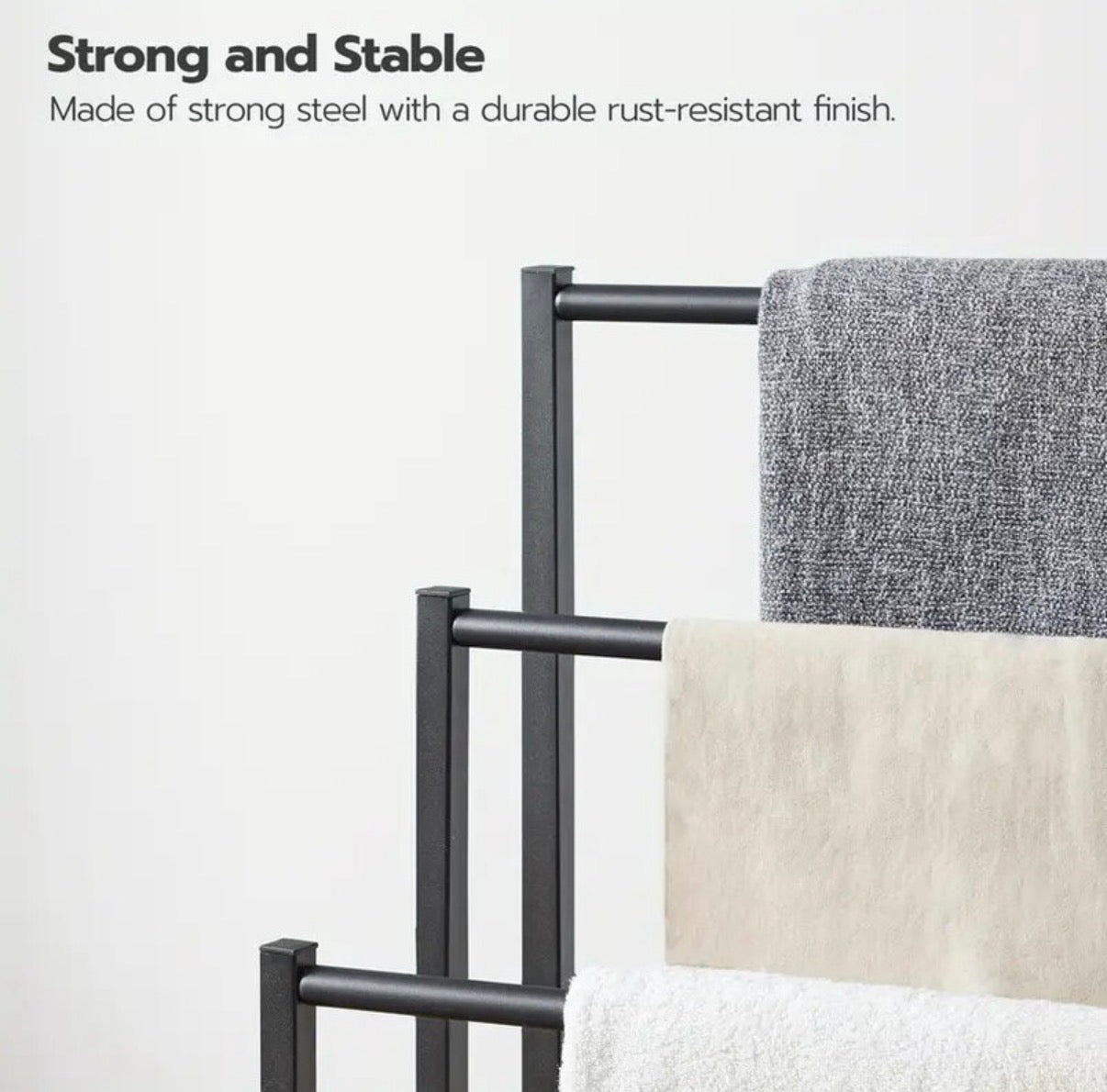 Porte-serviettes sur pied moderne - Metal Noir