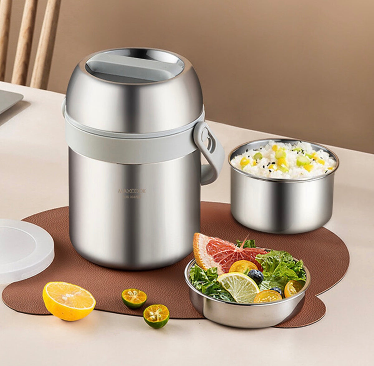 Thermos alimentaire isotherme sous vide 1,5 L Acier inoxydable
304 Grande ouverture