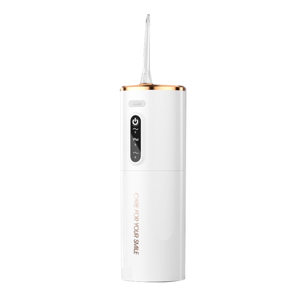 Hydropulseur dentaire électrique, réservoir d'eau 280 ml, batterie 1200 mAh - Blanc