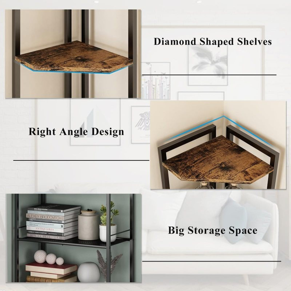Étagère d’angle - Organiseur pour salle de bain et cuisine