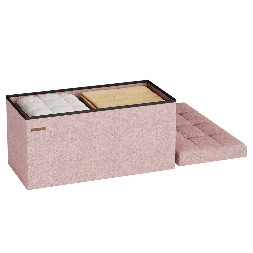 Banc de rangement 38 x 76 x 38 cm Rose ou Vert