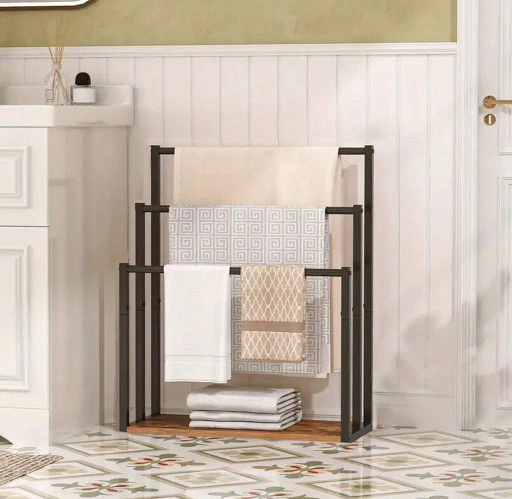 Porte-serviettes sur pied moderne - Metal Noir