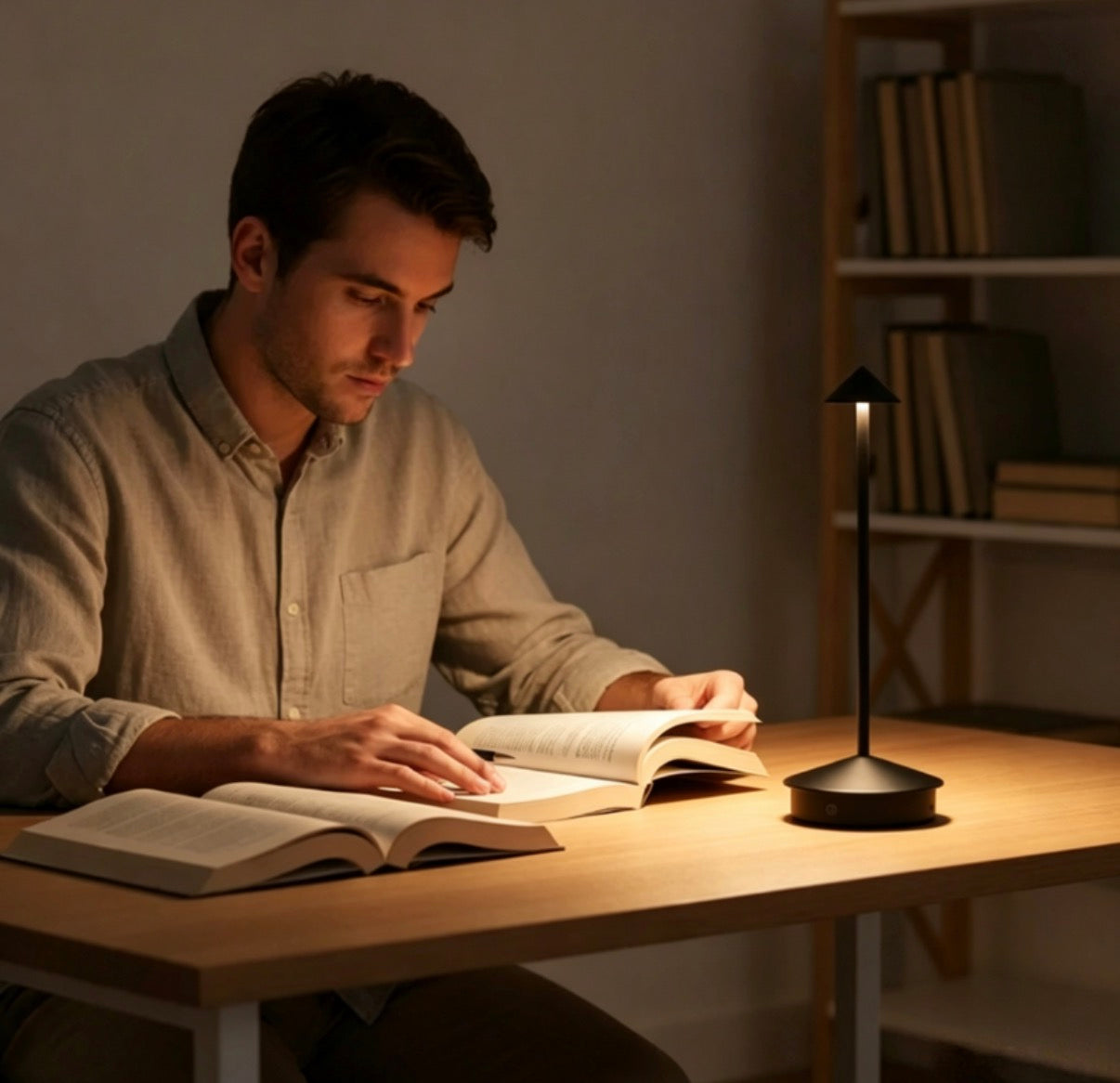 Lampe de table rechargeable sans fil avec commandes tactiles, intérieure et extérieure, fonction d'éclairage réglable, 3000-6000 K, hauteur 29 cm, couleur noire et blanche
