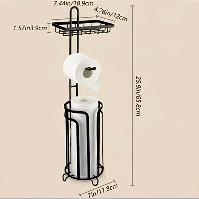 Support rangement papier WC en Métal Noir