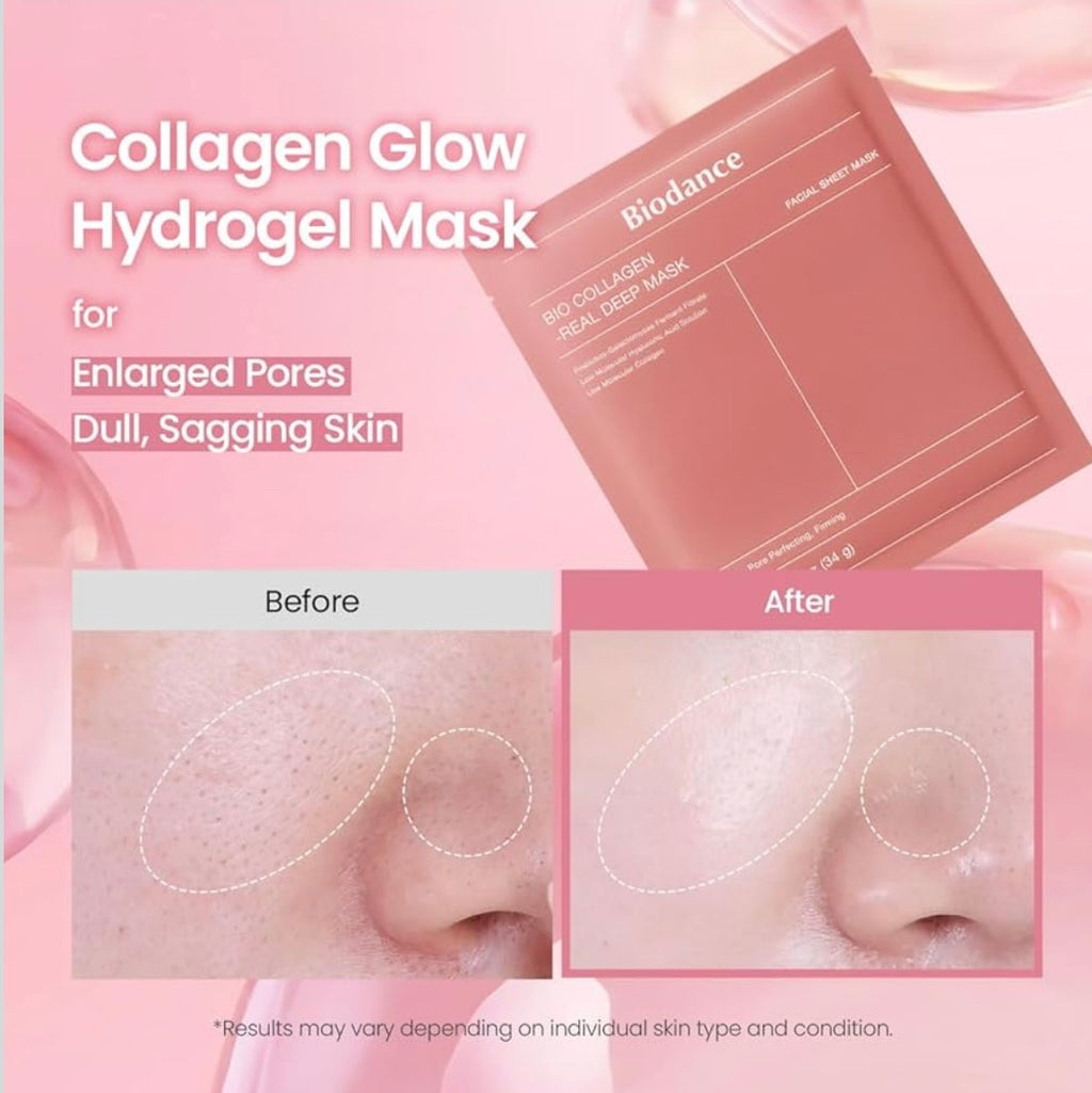 BIODANCE Bio-Collagen Masque Profond Réel, Masque Hydrogel, Minimisation des Pores, Amélioration de l'Élasticité, Skincare Coréenne