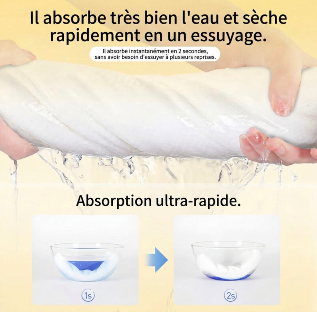 Serviettes de bain jetables, 70×140 cm, lot de 5 (1 serviette par sachet individuel)
Indispensables pour voyages et déplacements professionnels