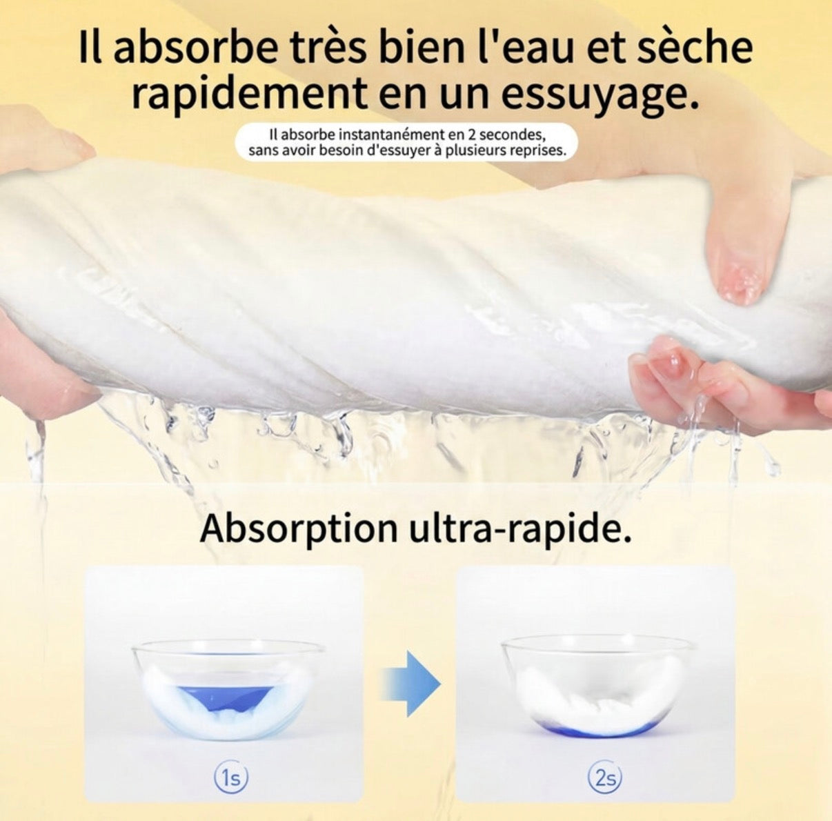 Serviettes de bain jetables, 70×140 cm, lot de 5 (1 serviette par sachet individuel)
Indispensables pour voyages et déplacements professionnels