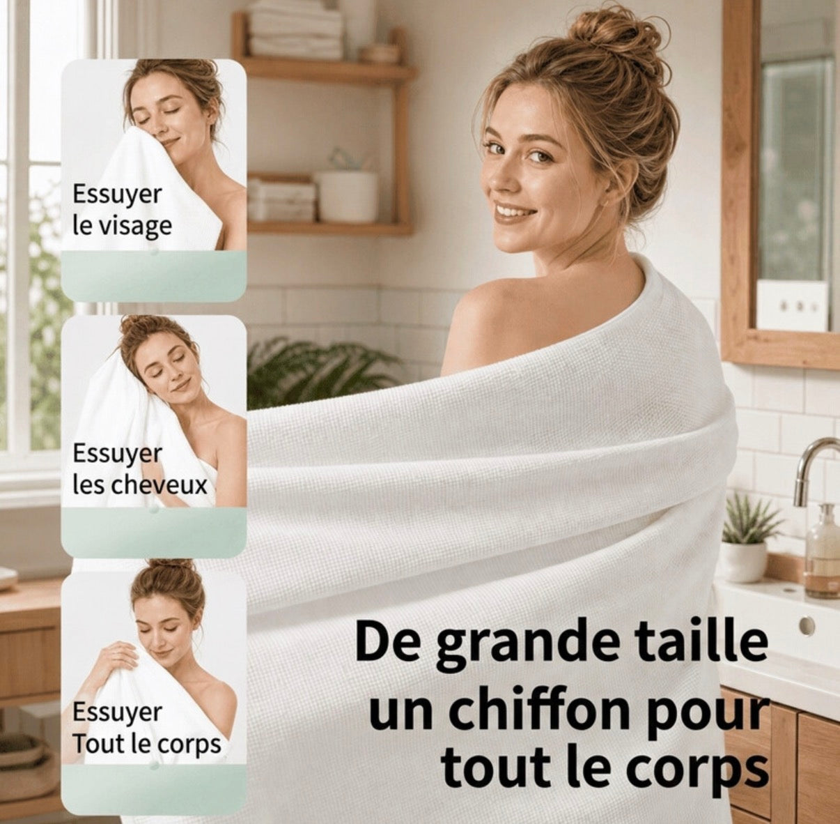 Serviettes de bain jetables, 70×140 cm, lot de 5 (1 serviette par sachet individuel)
Indispensables pour voyages et déplacements professionnels