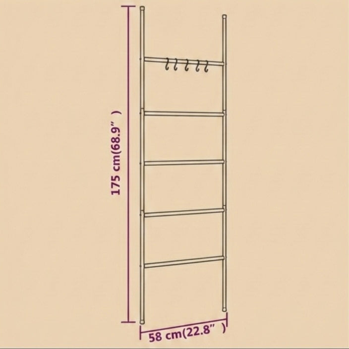 Échelle porte-serviettes Métal Noir