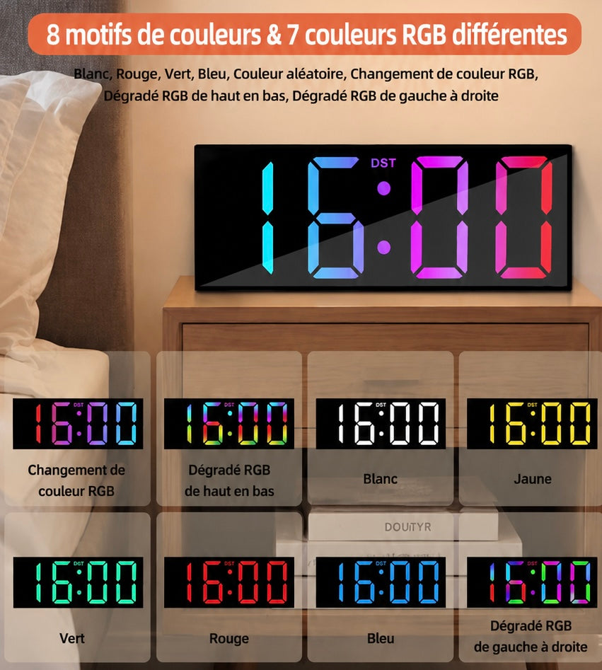Horloge numérique 12 pouces