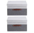 Lot de 2 grandes boîtes de rangement pliables avec couvercles, organisateurs en tissu durables pour vêtements, draps