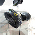 Ventilateur de voiture rotatif à 360° avec ventouse puissante, alimentation USB, 5 pales, 3 vitesses réglables, fixation tableau de bord et pare-brise