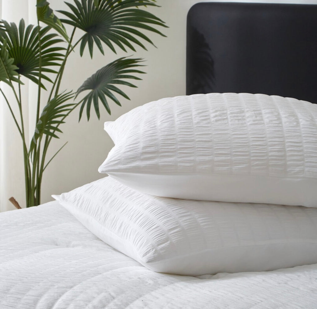 Parure de lit texturée
Seersucker blanc housse de couette, taie d’oreiller