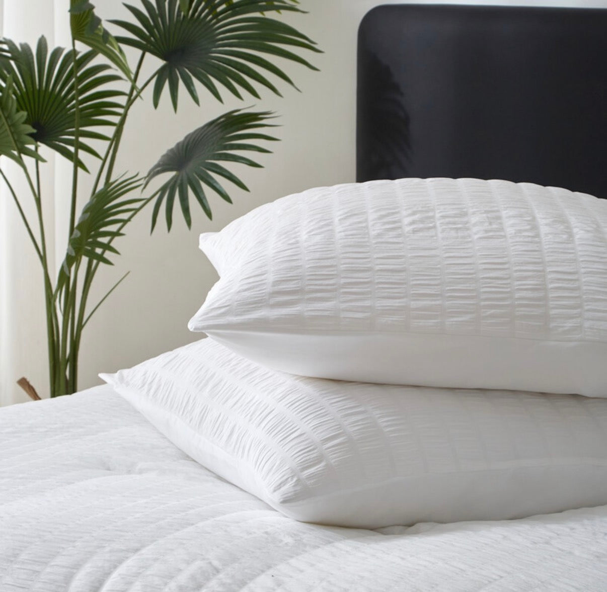 Parure de lit texturée
Seersucker blanc housse de couette, taie d’oreiller