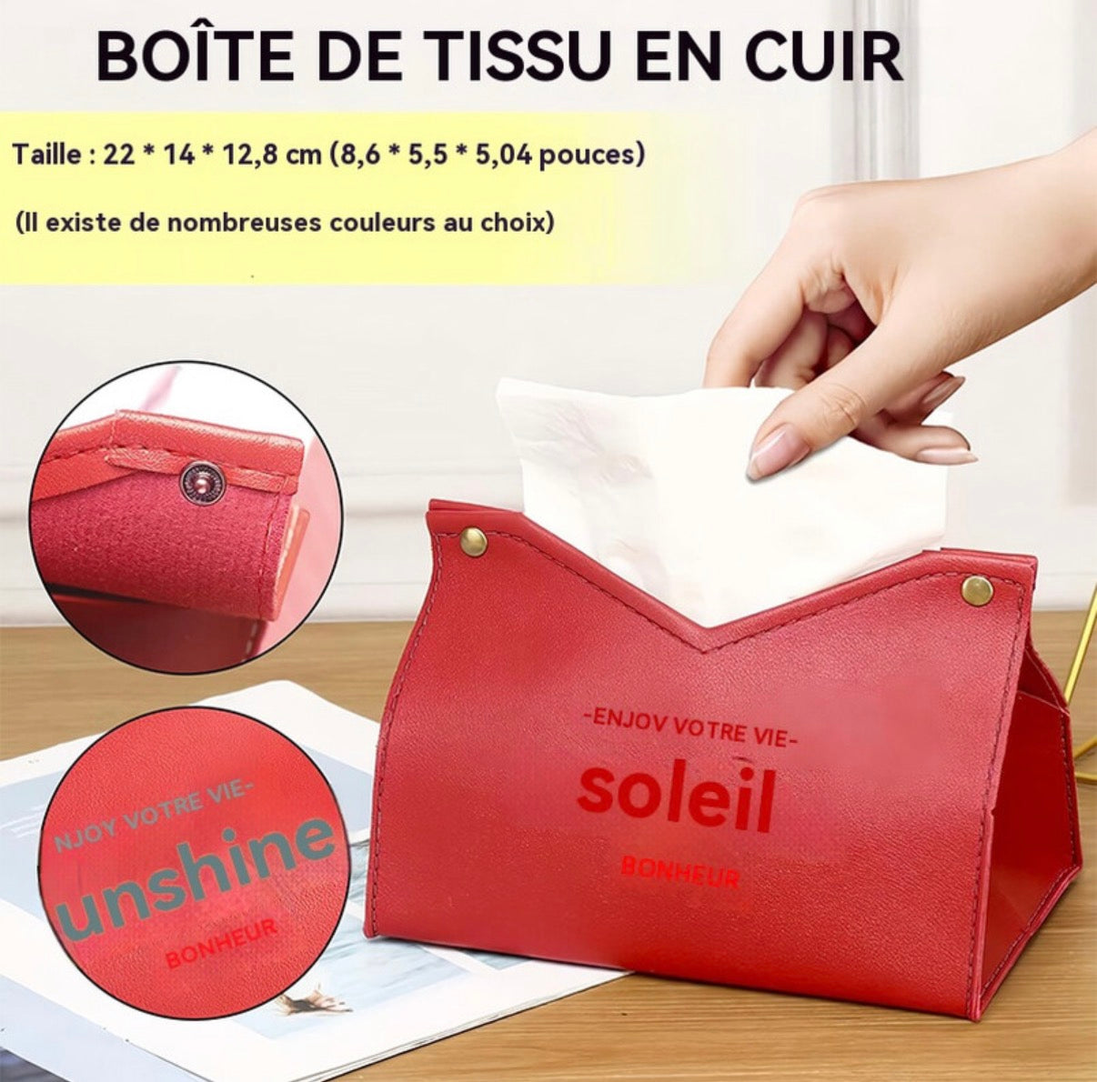 Pochette en cuir rangement multi-usages