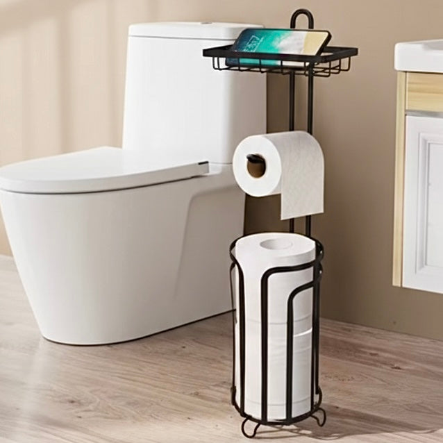Support rangement papier WC en Métal Noir