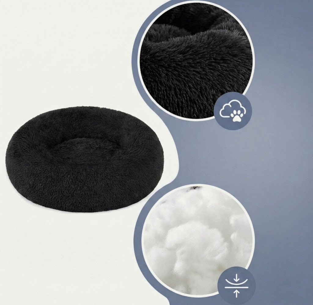 Panier rond pour chien et chat, noir