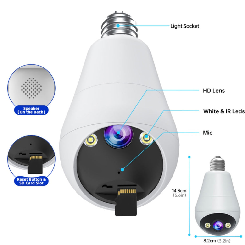 Caméra surveillance Ampoule, Discrète,WIFI