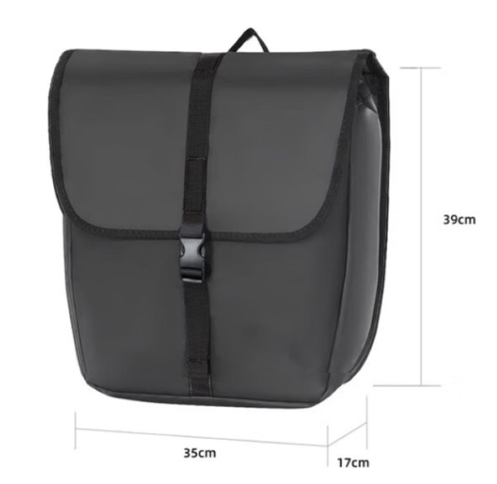 Lot de 2 sacoches de porte-bagages pour vélo, durables, grande capacité, adaptées aux longs trajets - Noir