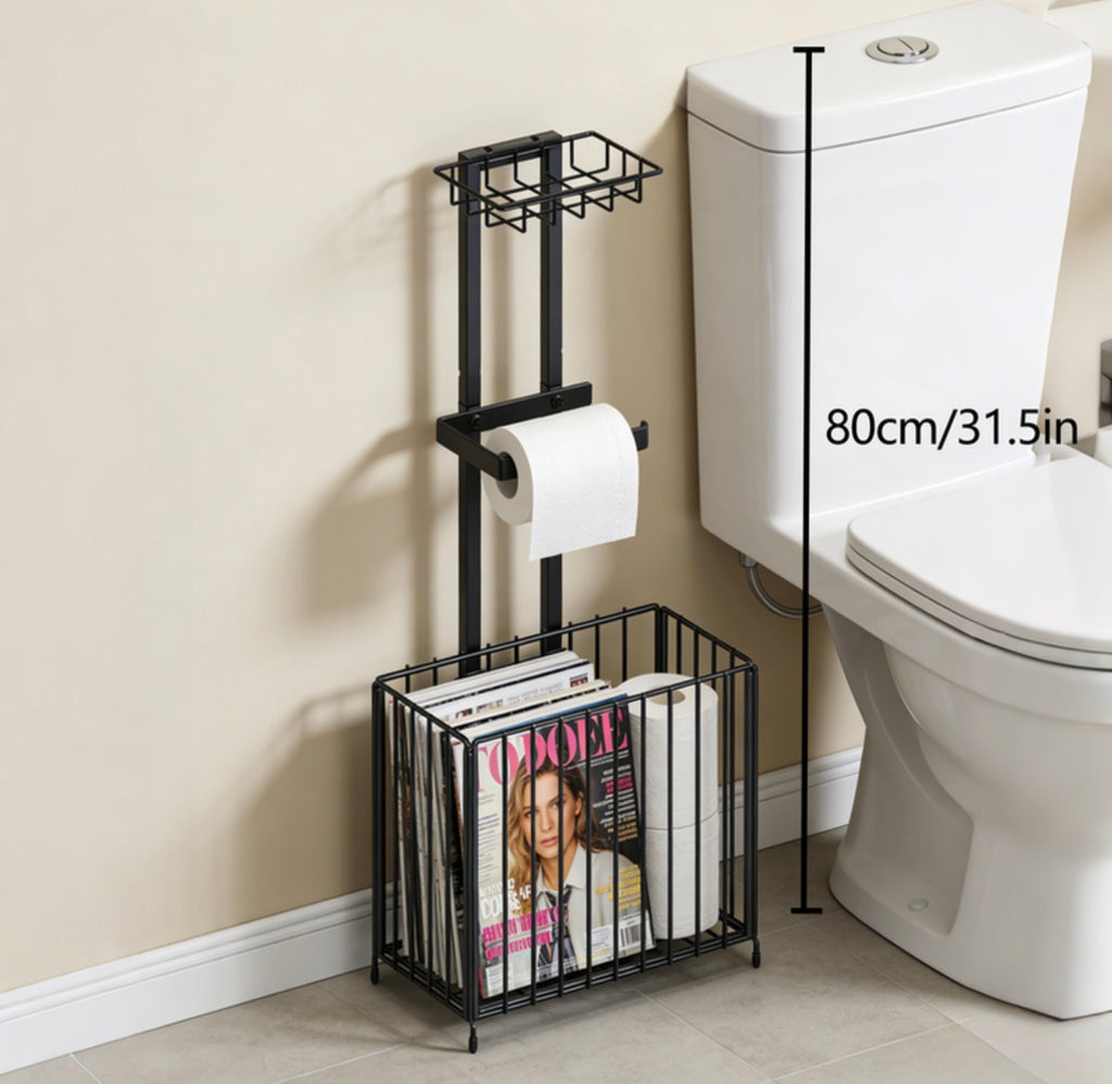 serviteur de WC multifonction en métal noir
