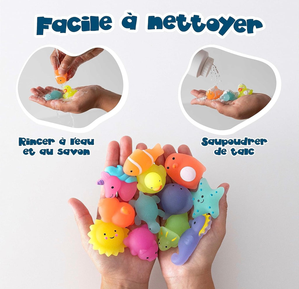 Lot de 10 Squishy animaux ￼Mystère fluorescent